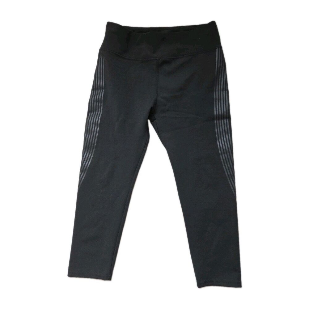 BSP Better Sports Performance Black Mid Rise Cropped Athletic Leggings XL EUC